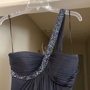 Floor length one shoulder dress